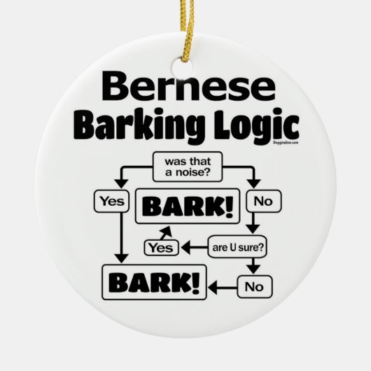 Bernese Barking Logic Keramisch Ornament (Voorkant)