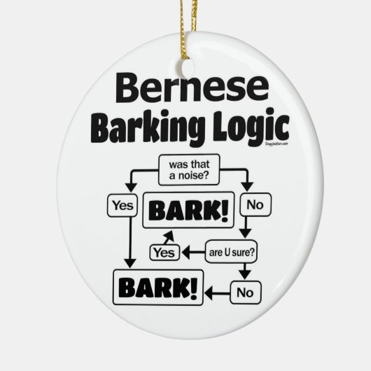 Bernese Barking Logic Keramisch Ornament (Links)