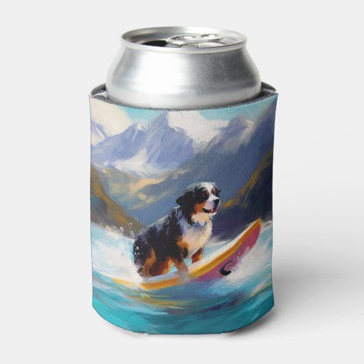 Bernese Berg Beach Surfing Schilderij Blikjeskoeler (Blikje Voorkant)