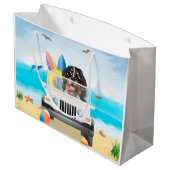 bernese berg Dog Rijden op strand Groot Cadeauzakje (Achterkant Gekanteld)