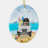 bernese berg Dog Rijden op strand Keramisch Ornament (Rechts)