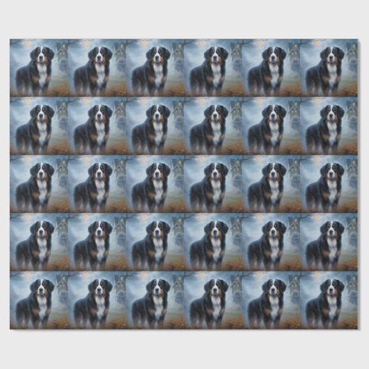 Bernese berg Halloween eng Cadeaupapier (Vlak)