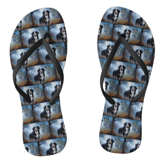 Bernese berg Halloween eng Teenslippers (Voetbed)