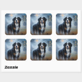 Bernese berg Halloween eng Vierkante Sticker (Vel)