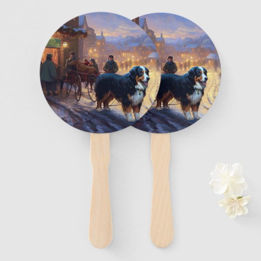 Bernese Berg Kerstfeest Seizoen Handwaaier (Voorkant en achterkant)