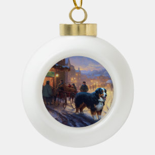 Bernese Berg Kerstfeest Seizoen Keramische Bal Ornament