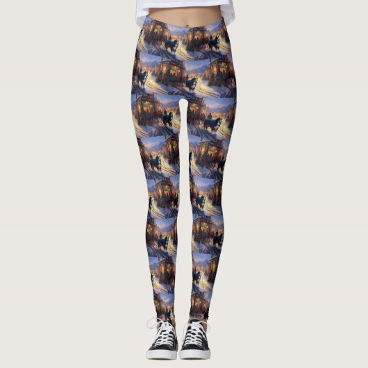 Bernese Berg Kerstfeest Seizoen Leggings (Voorkant)