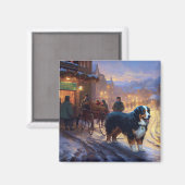 Bernese Berg Kerstfeest Seizoen Magneet (Voorkant / Achterkant)