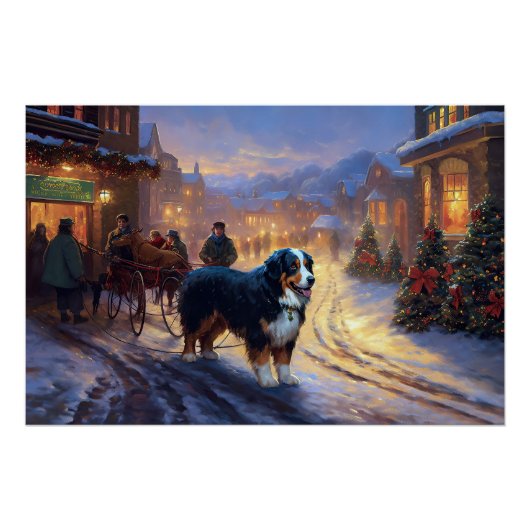 Bernese Berg Kerstfeest Seizoen Perfect Poster (Voorkant)