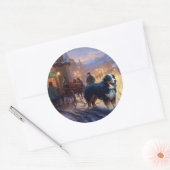Bernese Berg Kerstfeest Seizoen Ronde Sticker (Envelop)