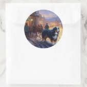 Bernese Berg Kerstfeest Seizoen Ronde Sticker (Tas)