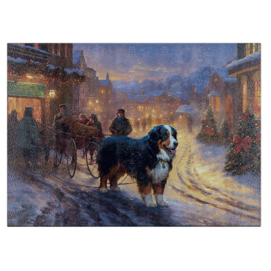 Bernese Berg Kerstfeest Seizoen Snijplank (Voorkant)