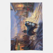 Bernese Berg Kerstfeest Seizoen Theedoek (Verticaal)