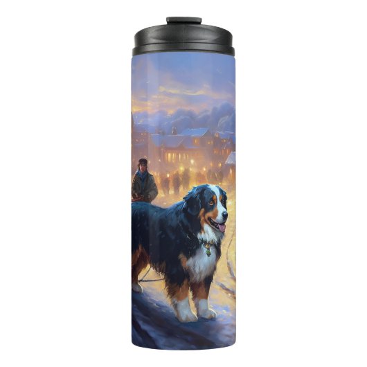 Bernese Berg Kerstfeest Seizoen Thermosbeker (Voorkant)