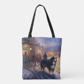 Bernese Berg Kerstfeest Seizoen Tote Bag (Achterkant)