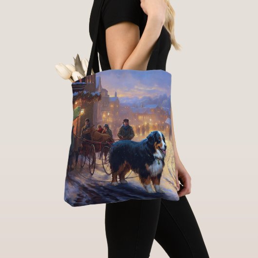 Bernese Berg Kerstfeest Seizoen Tote Bag (Dichtbij)
