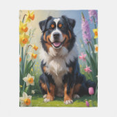 Bernese Berg Lentebloemen Schilderij Fleece Deken (Voorkant)