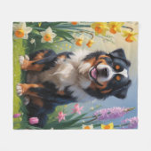 Bernese Berg Lentebloemen Schilderij Fleece Deken (Voorkant (Horizontaal))
