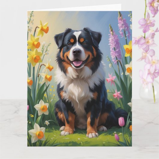 Bernese Berg Lentebloemen Schilderij Kaart (Orchidee)