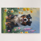 Bernese Berg Lentebloemen Schilderij Legpuzzel (Horizontaal)