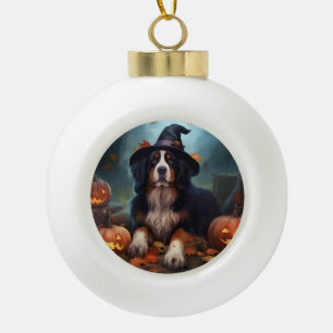 Bernese Berg Pompoenen Halloween Verschrikkelijk Keramische Bal Ornament