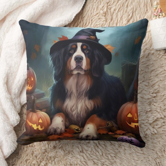 Bernese Berg Pompoenen Halloween Verschrikkelijk Kussen (Deken)