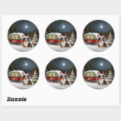 Bernese Bergcaravan Kerstavontuur Ronde Sticker (Vel)