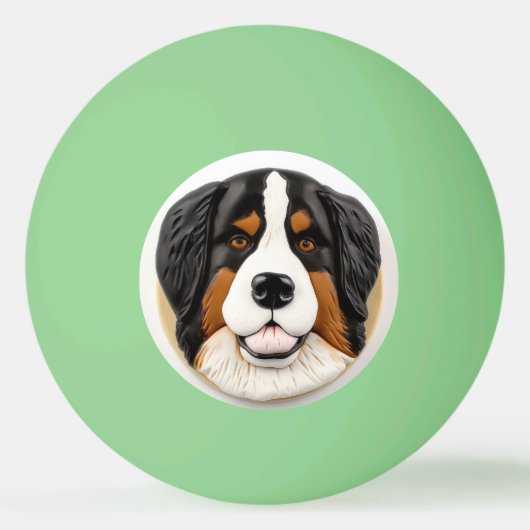 Bernese Berghond 3D Geïnspireerd Pingpongbal (Voorkant)