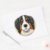 Bernese Berghond 3D Geïnspireerd Ronde Sticker (Envelop)