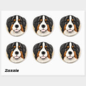 Bernese Berghond 3D Geïnspireerd Ronde Sticker (Vel)