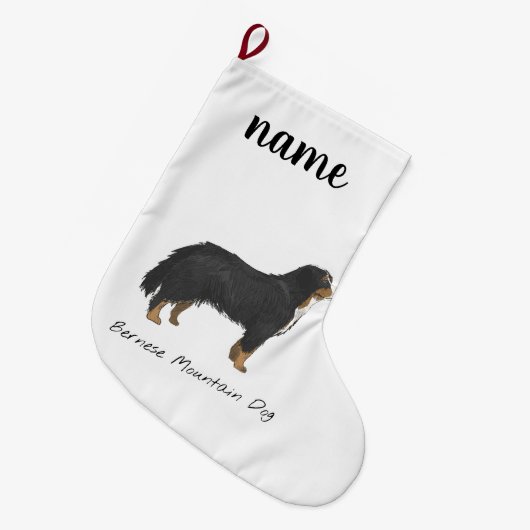 Bernese Berghond Aanpasbare Kerstmis Grote Kerstsok (Voorkant (Hangend))