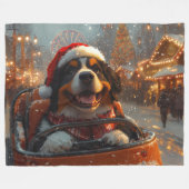 Bernese Berghond Achtbaan Kerst Fleece Deken (Voorkant (Horizontaal))