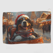 Bernese Berghond Achtbaan Kerst Golfhanddoek (Horizontaal)