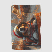 Bernese Berghond Achtbaan Kerst Golfhanddoek (Voorkant)