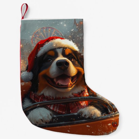 Bernese Berghond Achtbaan Kerst Kleine Kerstsok (Voorkant)