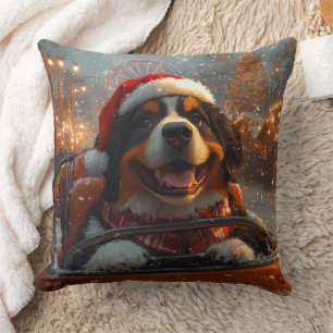 Bernese Berghond Achtbaan Kerst Kussen