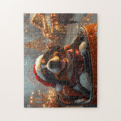 Bernese Berghond Achtbaan Kerst  Legpuzzel (Verticaal)