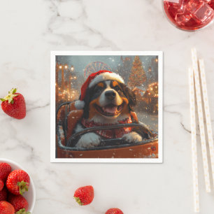 Bernese Berghond Achtbaan Kerst Servet