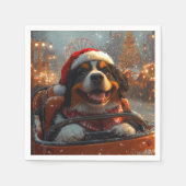 Bernese Berghond Achtbaan Kerst Servet (Voorkant)