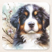 Bernese Berghond AI Puppy Kartonnen Onderzetters (Voorkant)