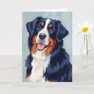 Bernese Berghond Aquarel Huisdier Kaart