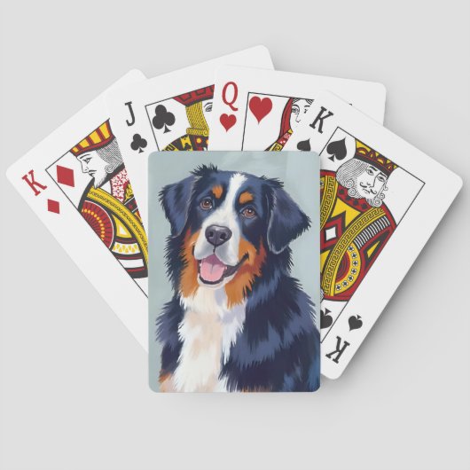 Bernese Berghond | Aquarel Huisdier Pokerkaarten (Achterkant)