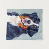 Bernese Berghond | Aquarel Huisdier Wandkleed (Voorkant (horizontaal))