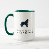 Bernese Berghond beter met een Berner Mok (Links)