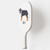 Bernese berghond cartoon illustratie pickleball paddle (Links)