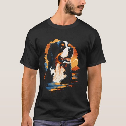 Bernese Berghond Grafisch T-shirt (Voorkant)