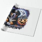 Bernese Berghond Halloween Cadeaupapier (Uitgerold)