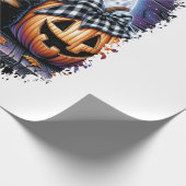 Bernese Berghond Halloween Cadeaupapier (Hoek)