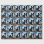 Bernese Berghond Halloween Griezelen Cadeaupapier (Vlak)