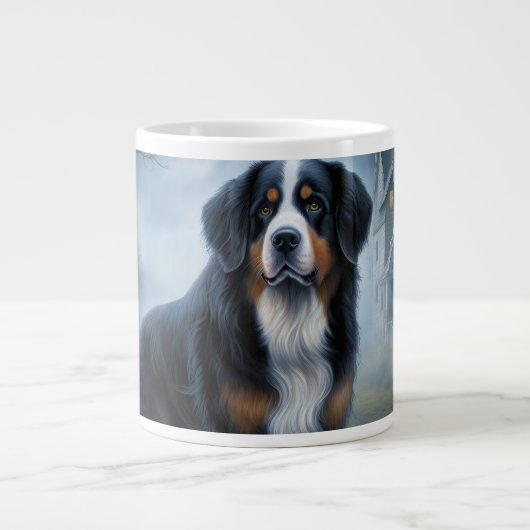 Bernese Berghond Halloween Griezelen Grote Koffiekop (Voorkant)